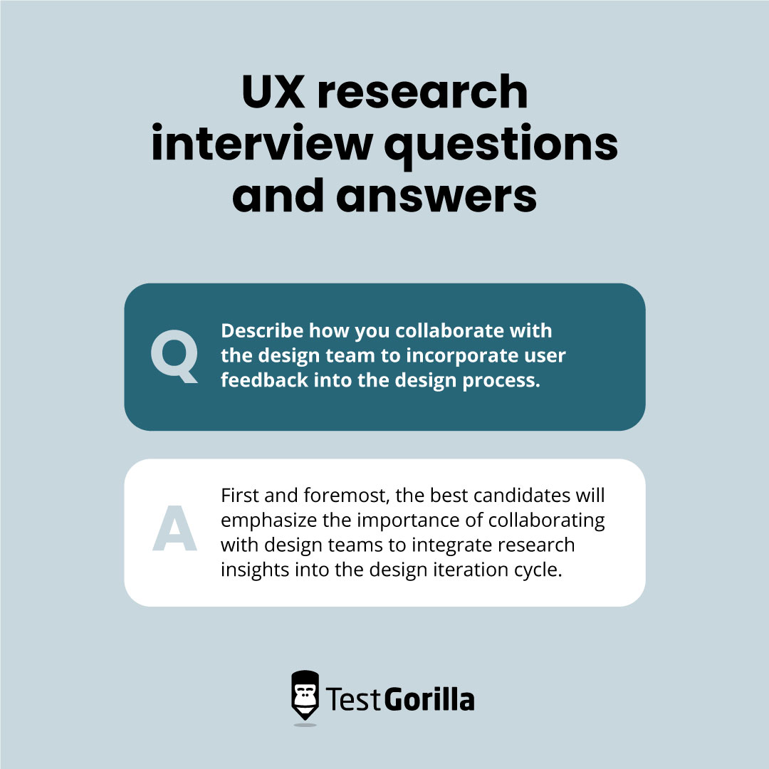 UX research interview questions and answers graphic