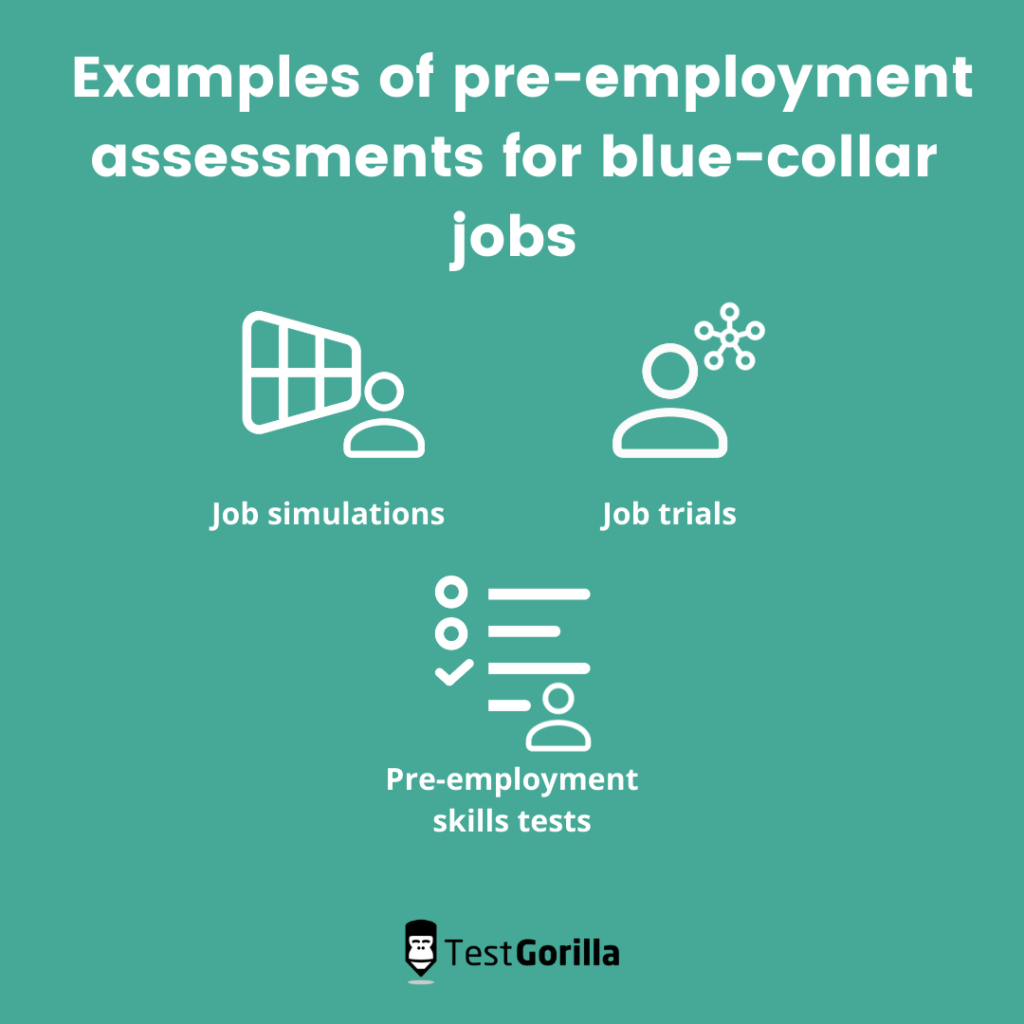 Examples of pre-employment assessments for blue-collar jobs