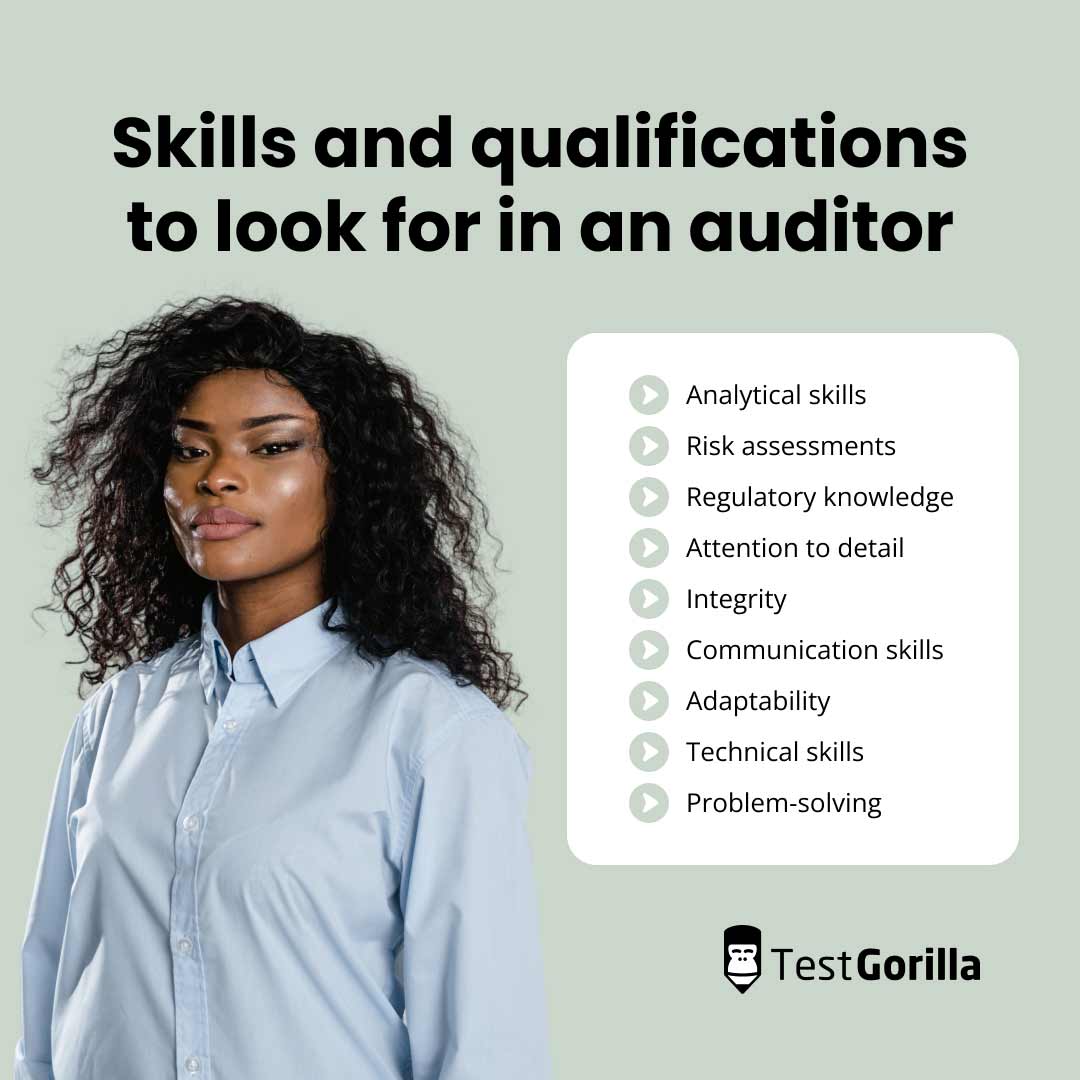 Skills and qualifications to look for in an auditor graphic