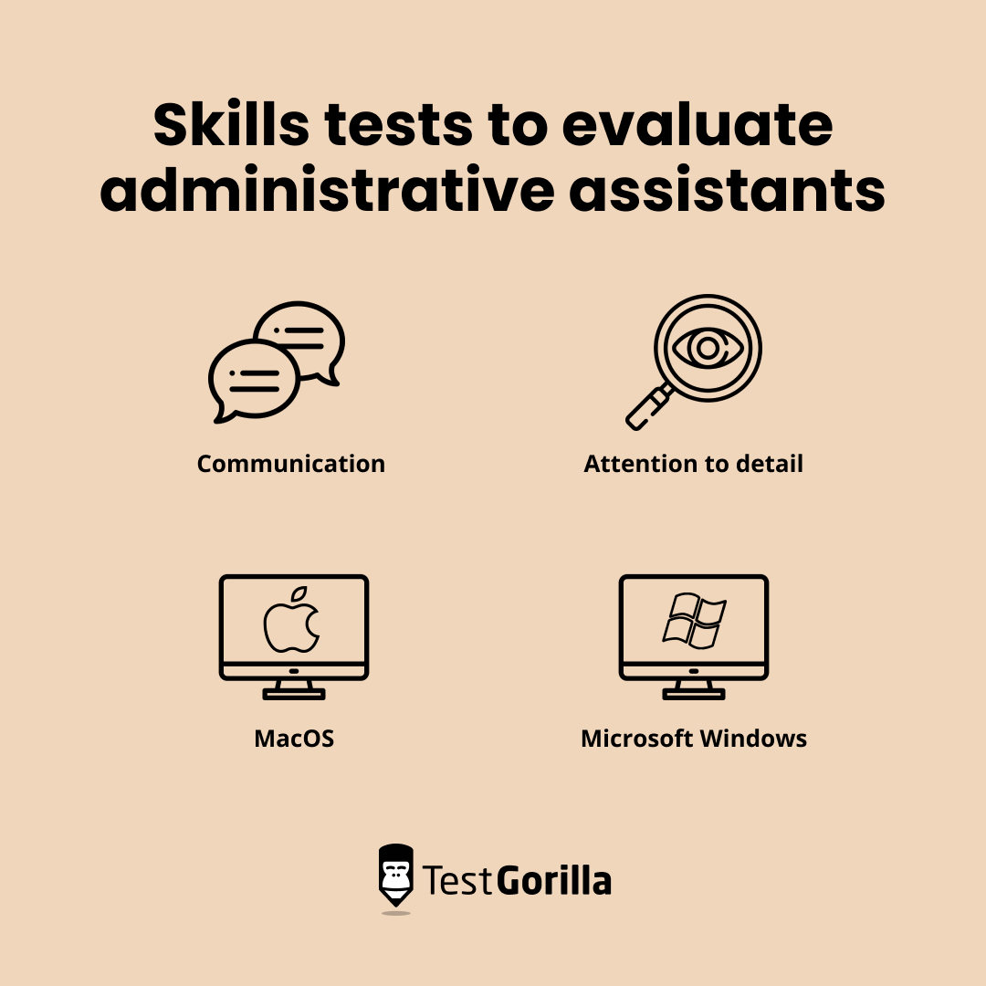 skills tests to evaluate administrative assistants graphic