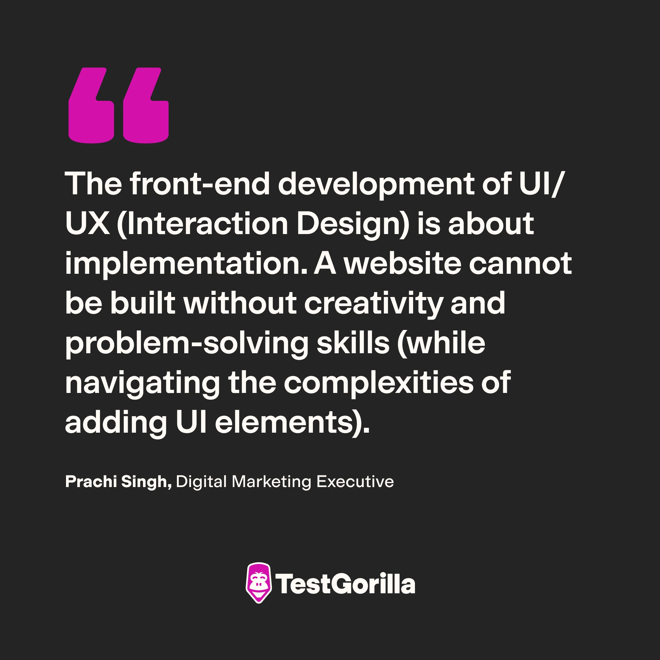 Quote Prachi Singh front end dev