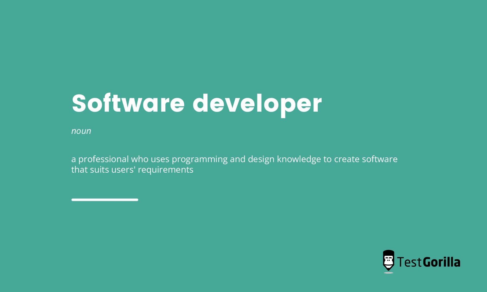 image showing definition of software developer