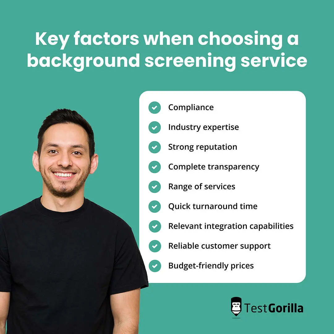 Key factors when choosing a background screening service graphic