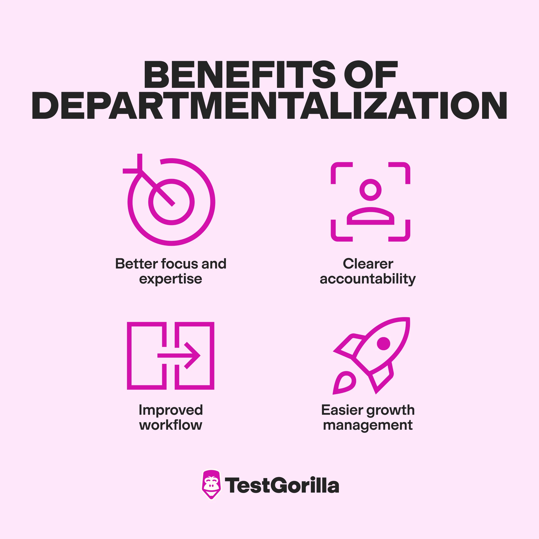 benefits of departmentalization graphic