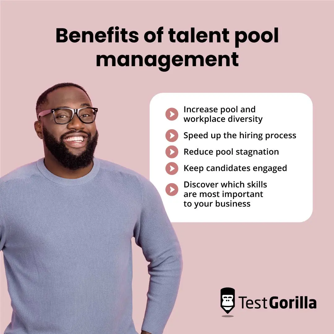 Benefits of talent pool management graphic