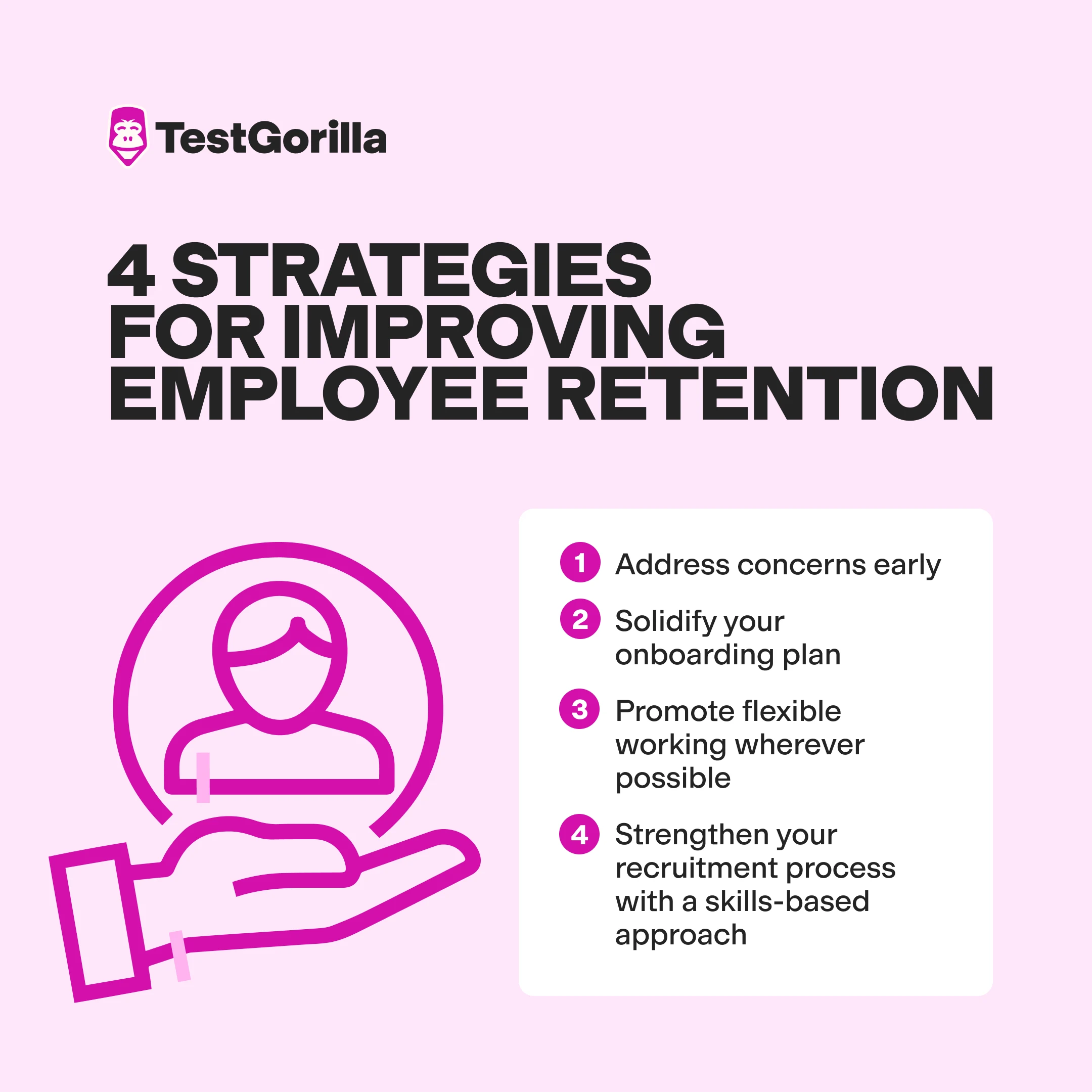 4 strategies for improving employee retention graphic 