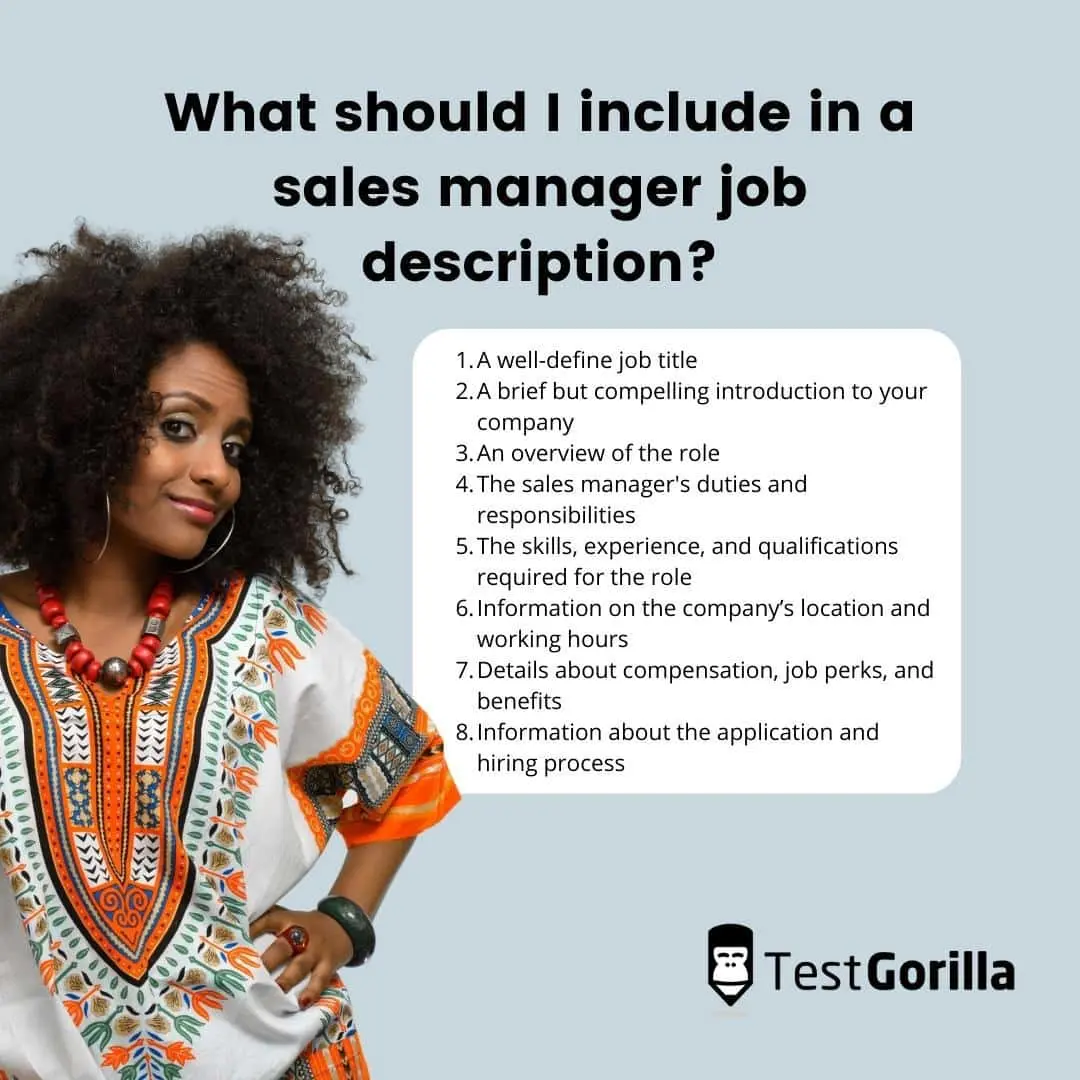 what should i include in a sales manage job description