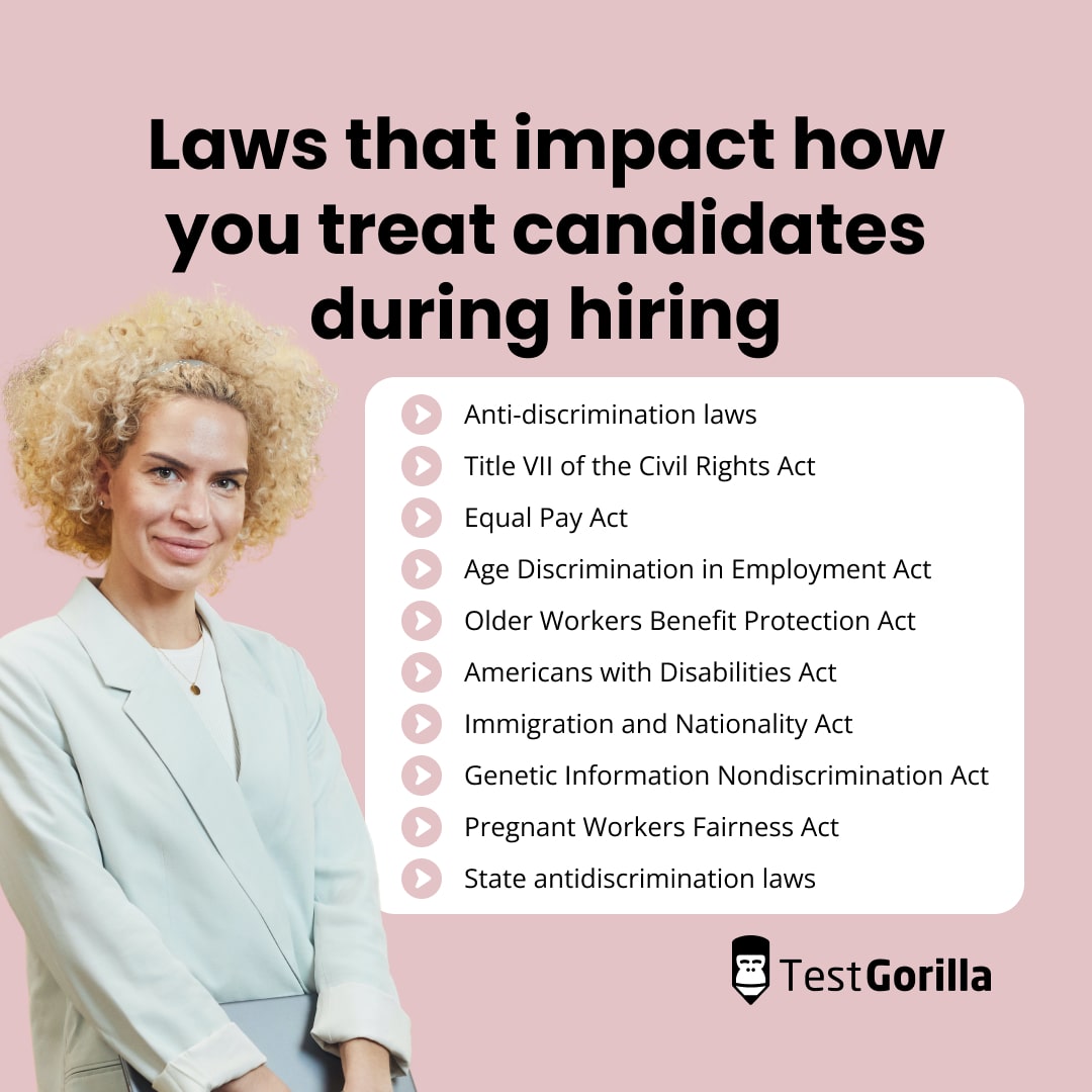 Laws that impact how you treat candidates during hiring graphic