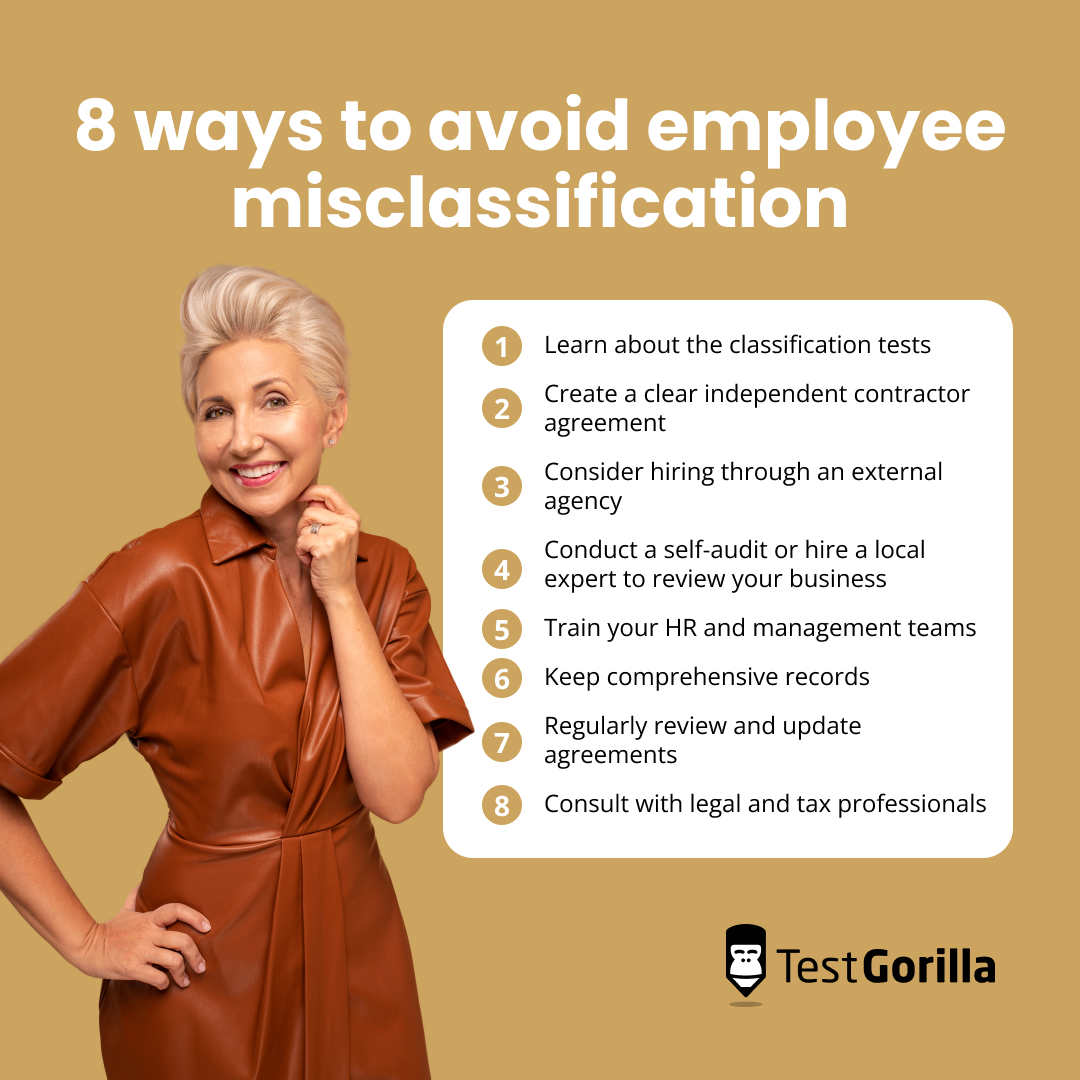 ways to avoid employee misclassification graphic