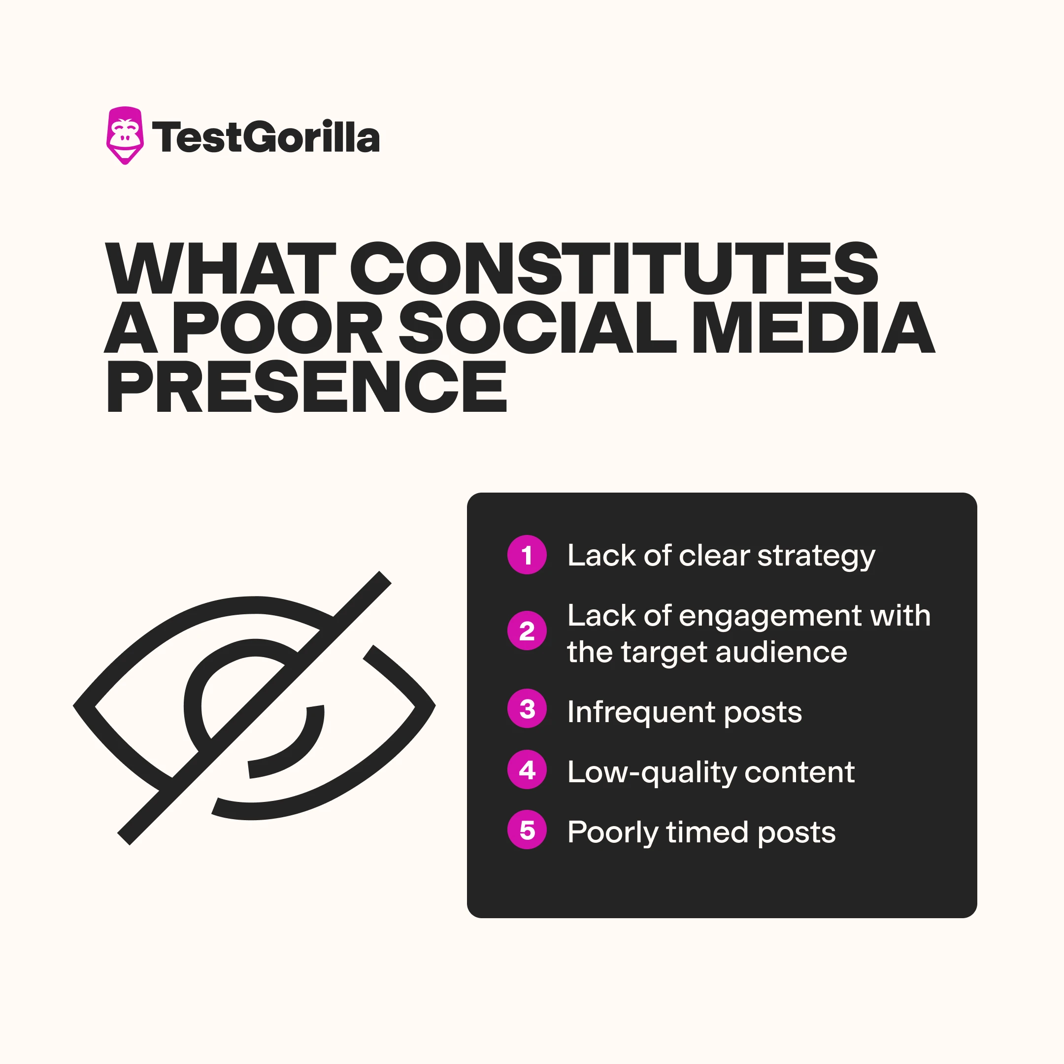 answers to what constitutes a poor social media presence