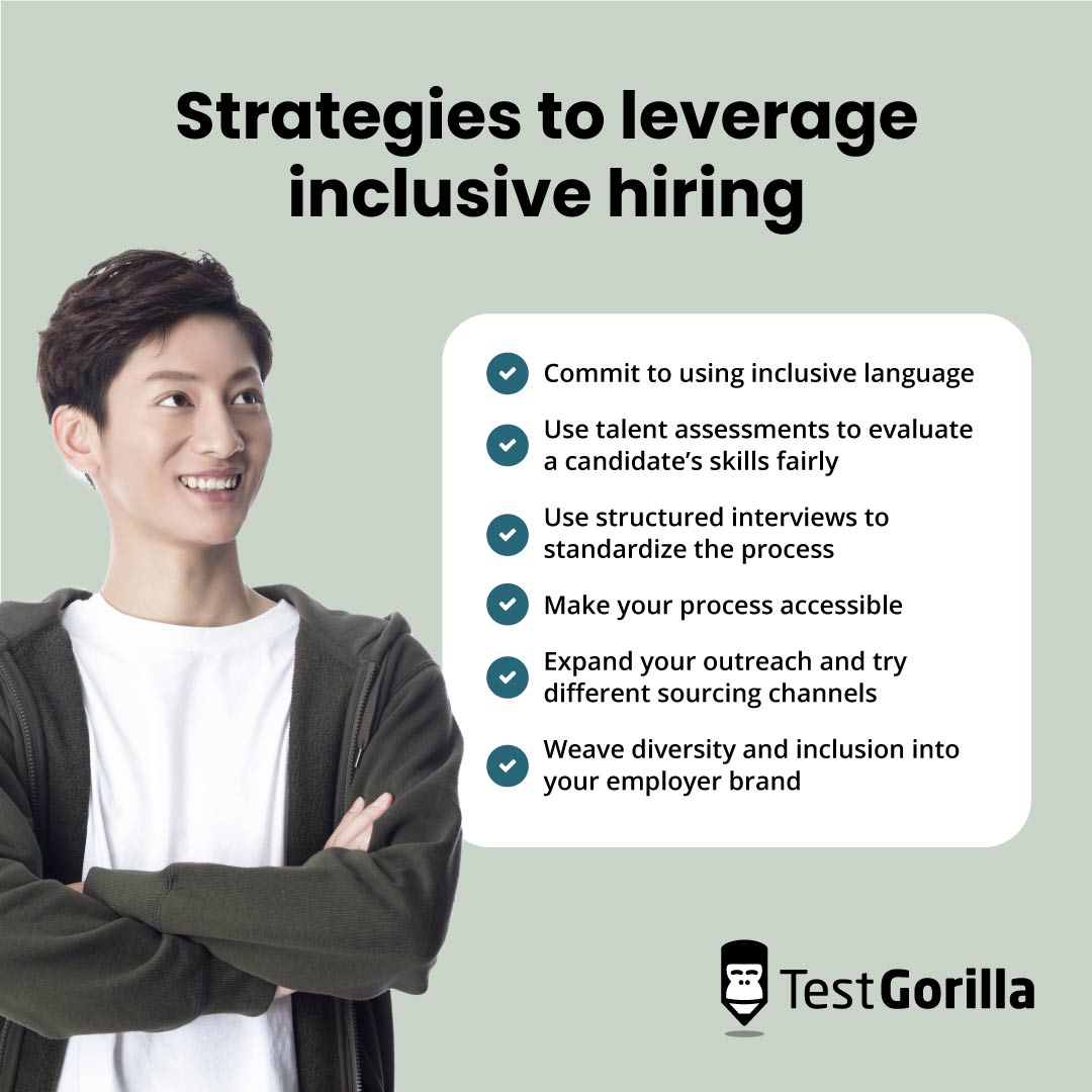 Strategies to leverage inclusive hiring graphic graphic