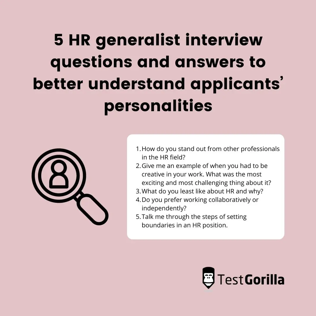 5 HR generalist interview questions and answers to better understand applicants’ personalities
