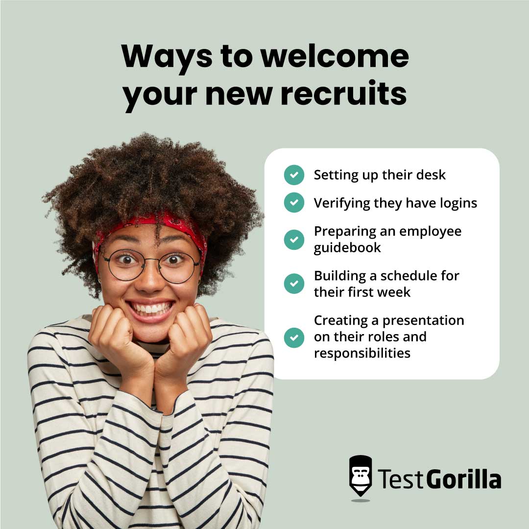 Ways to welcome your new recruits graphic
