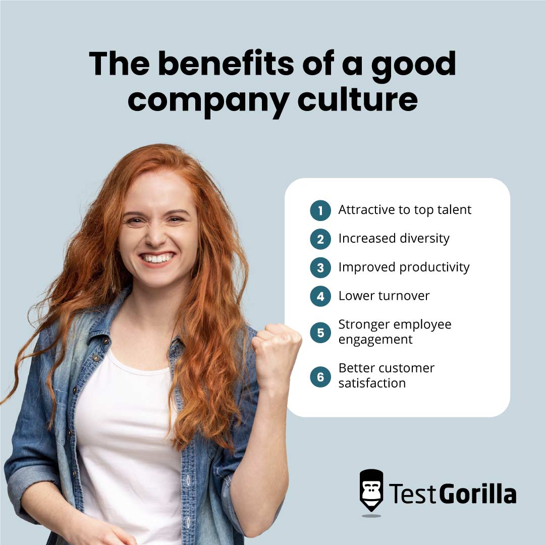 The benefits of a good company culture graphic