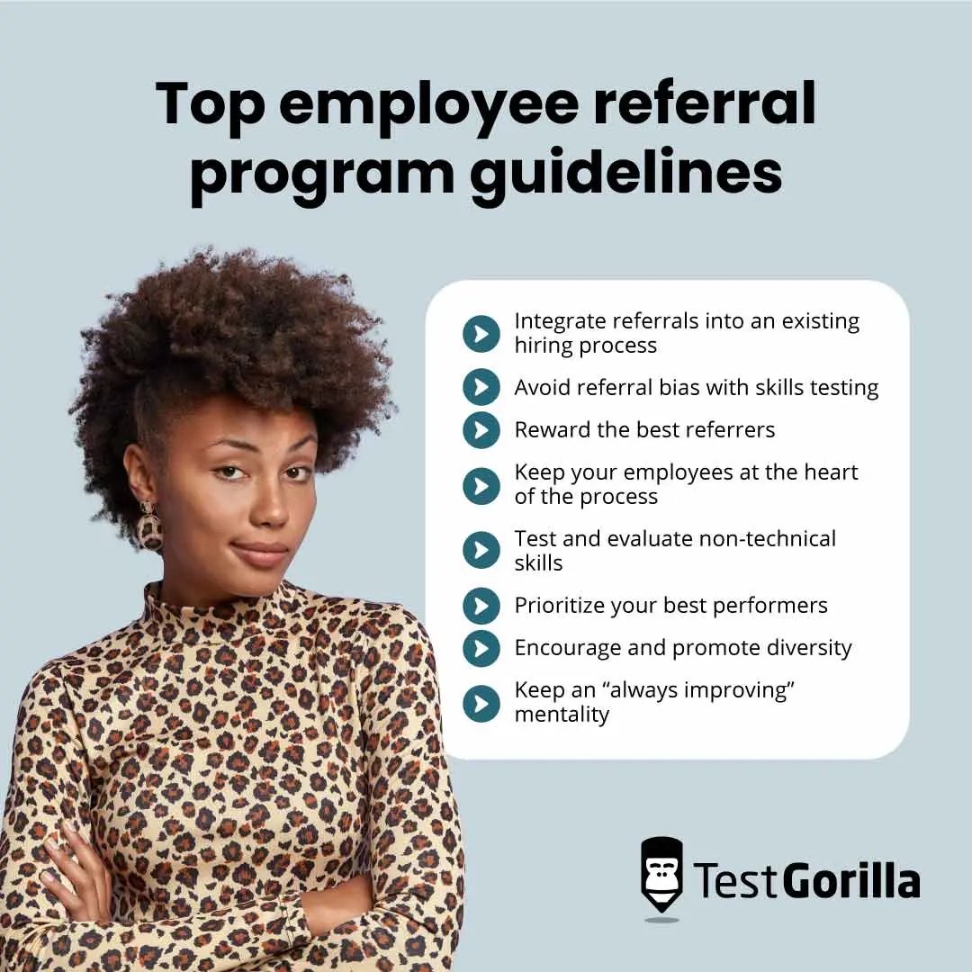 top employee referral program guidelines graphic