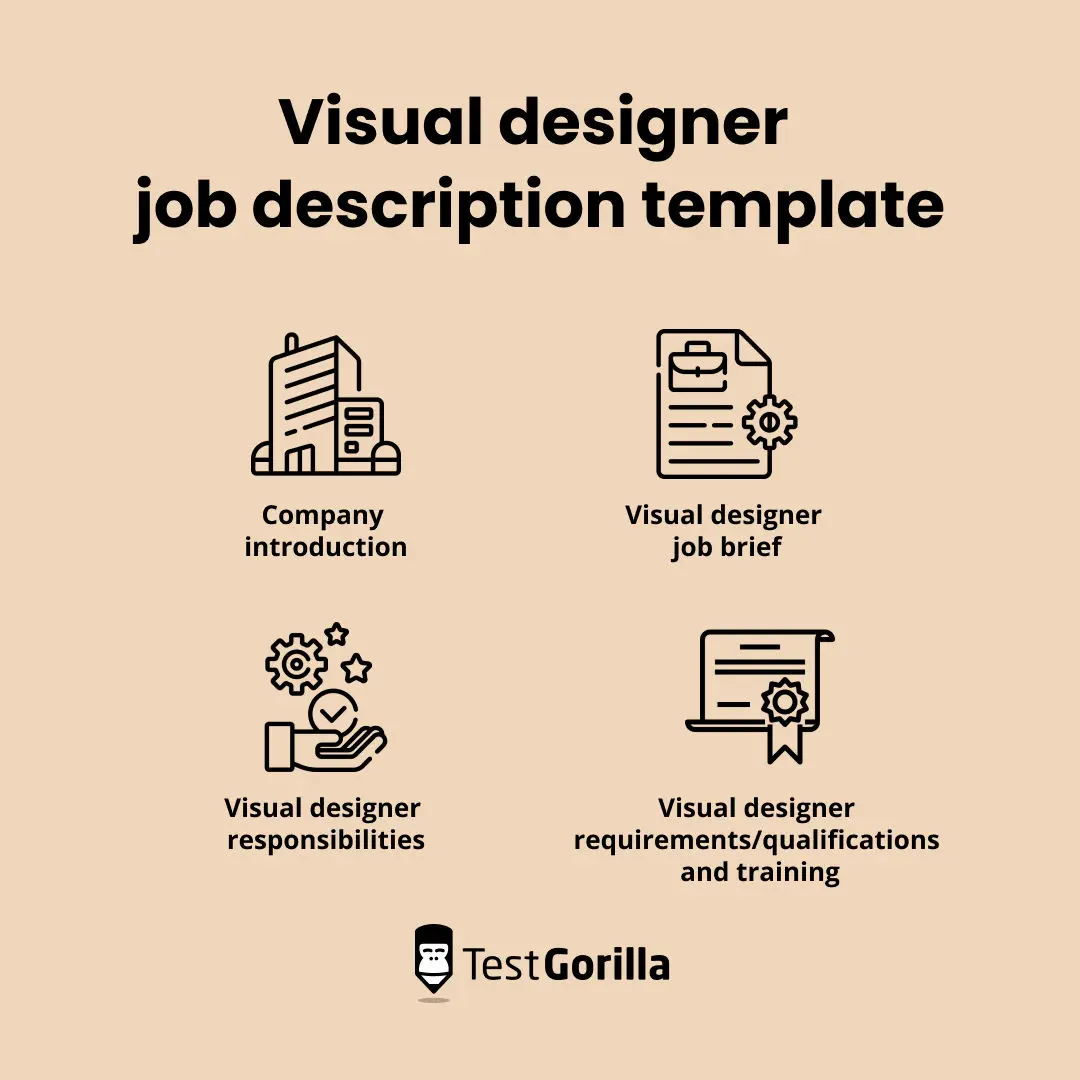 Visual designer job description template graphic