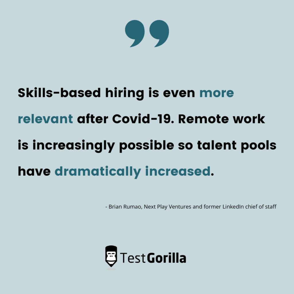 Brian Rumao quote on skills-based hiring