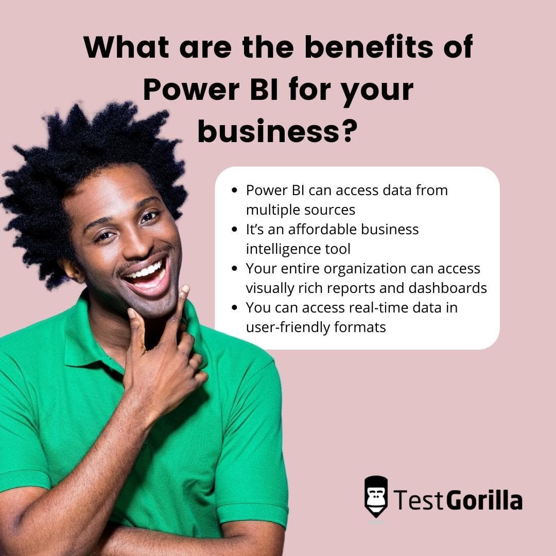 image listing the benefits of Power BI for your business