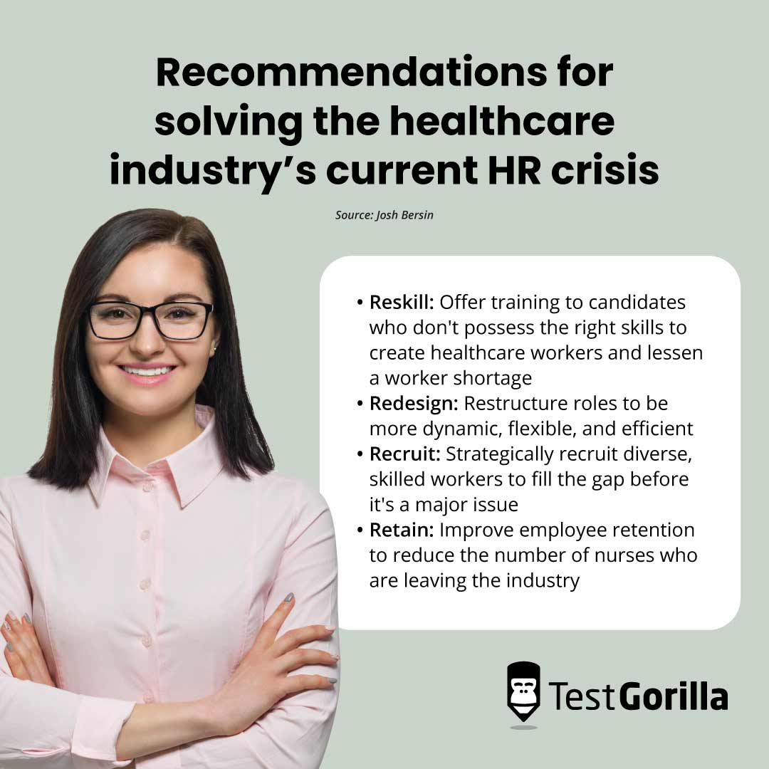 Recommendations for solving the healthcare industry's current HR crisis.