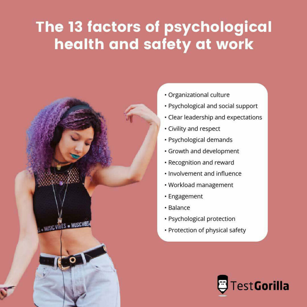 The 13 factors of psychological health and safety at work 01