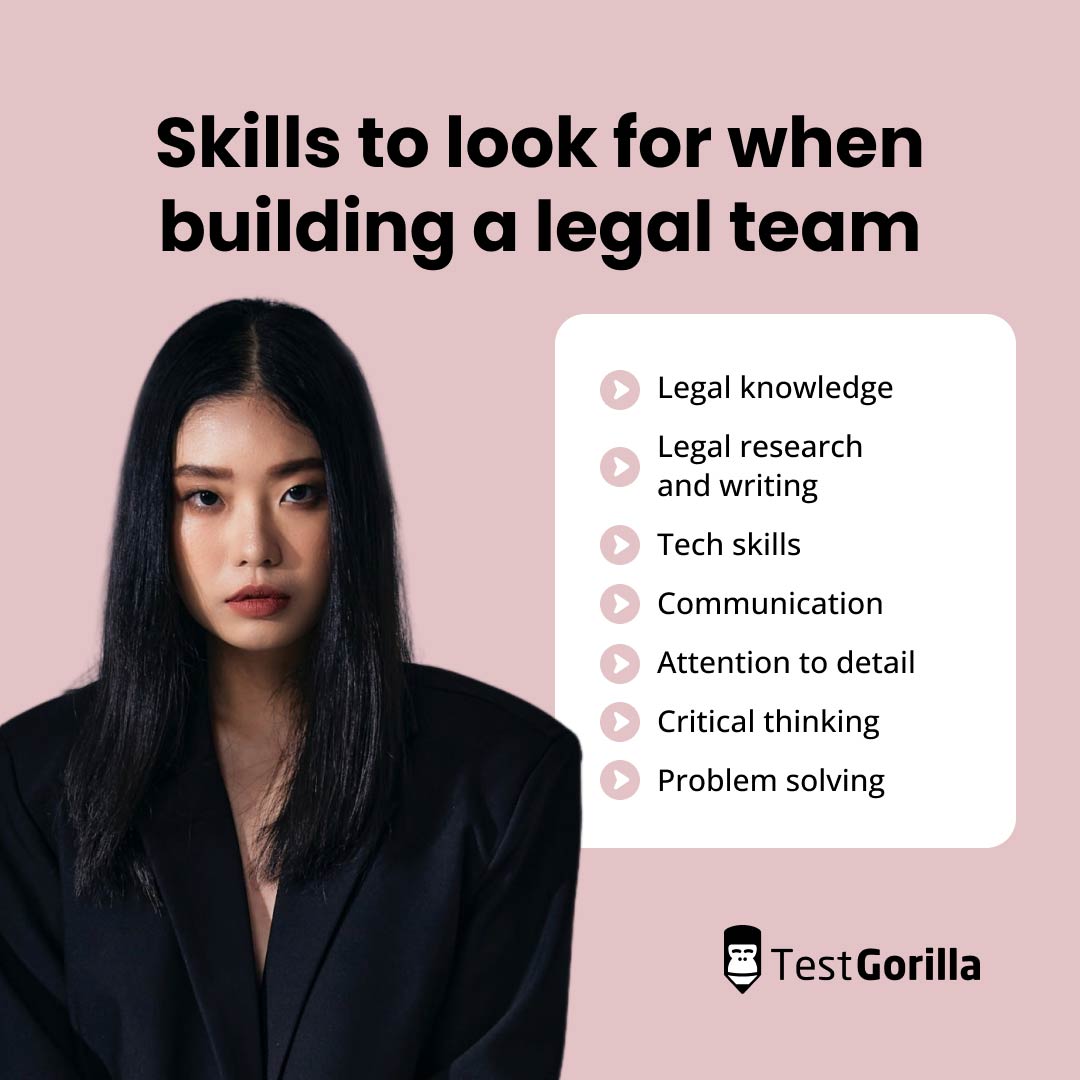 Skills to look for when building a legal team graphic