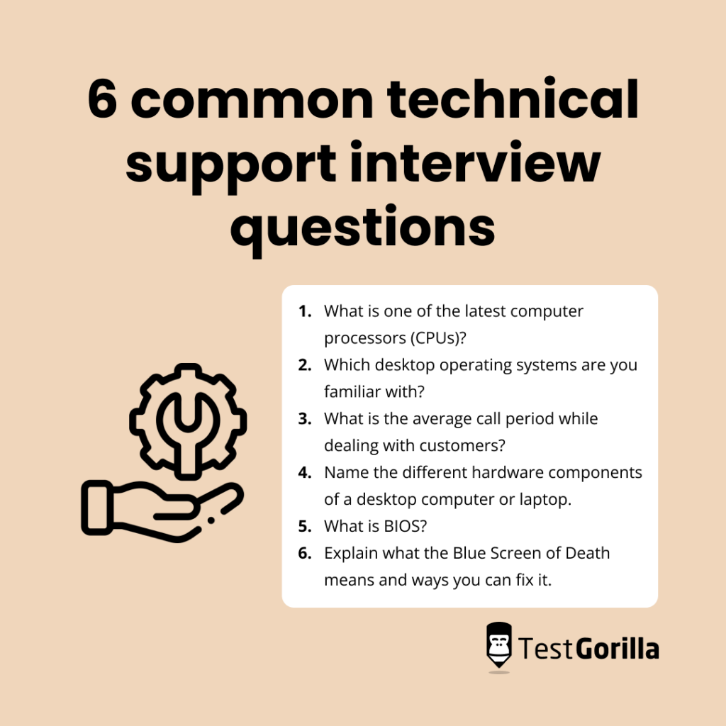 6 common technical support interview questions explanation