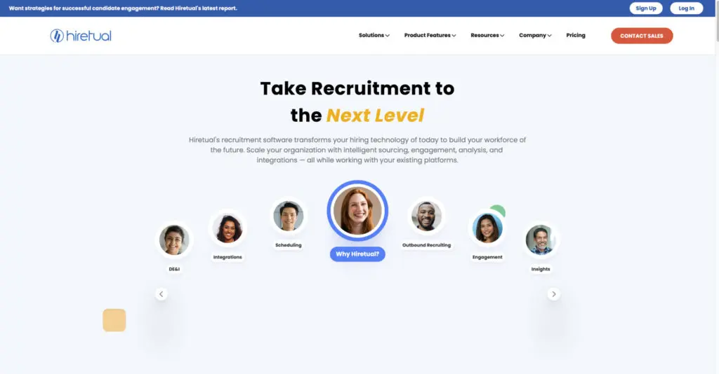 screenshot of hiretual homepage