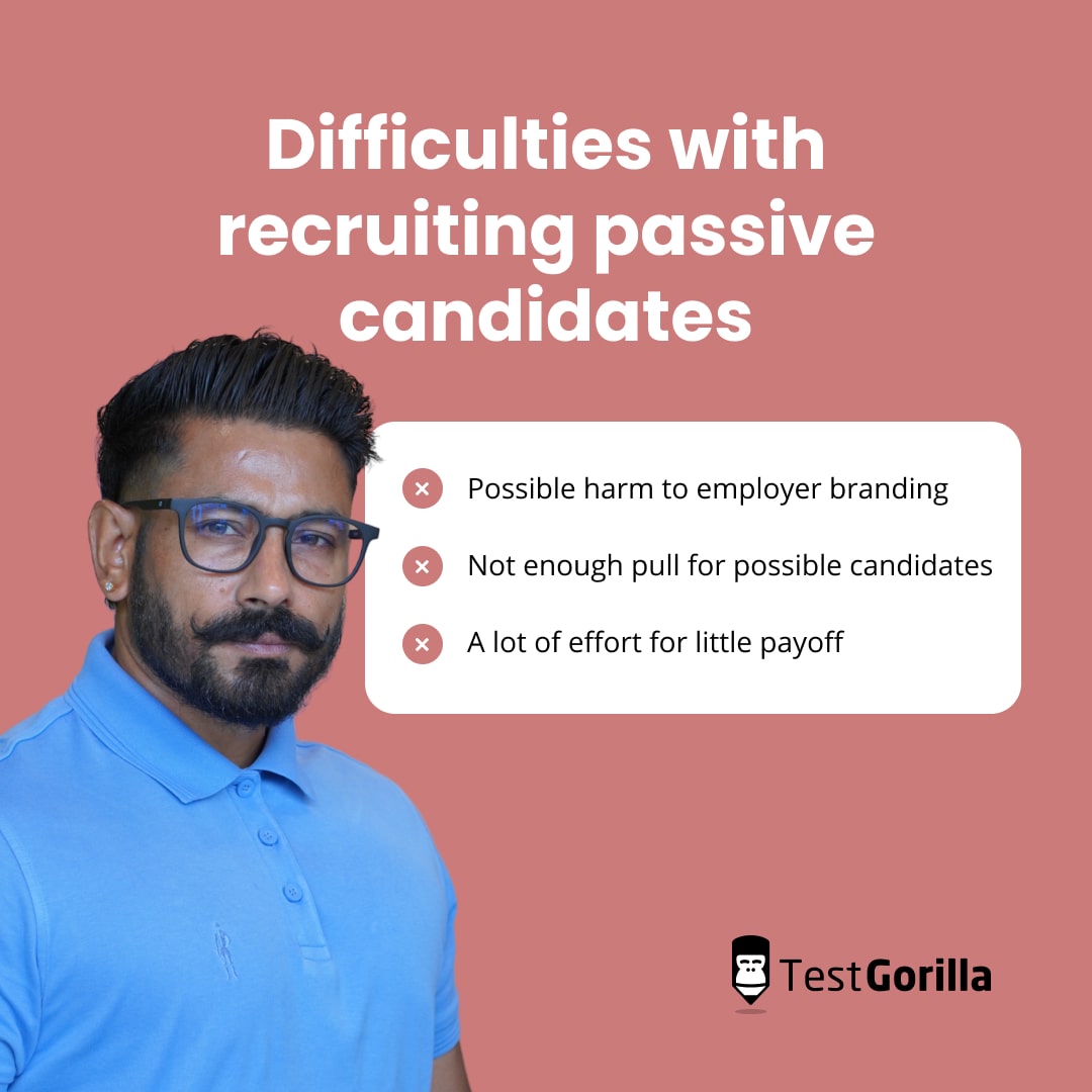 Difficulties with recruiting passive candidates graphic
