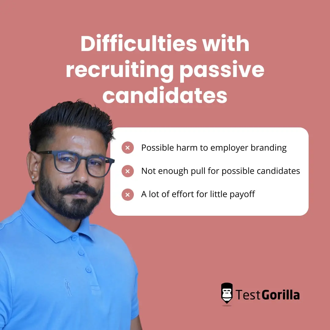 Difficulties with recruiting passive candidates graphic