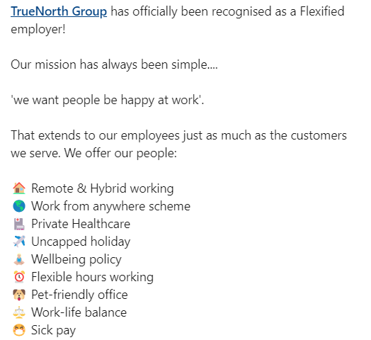 example of recruitment ad offering flexible work hours