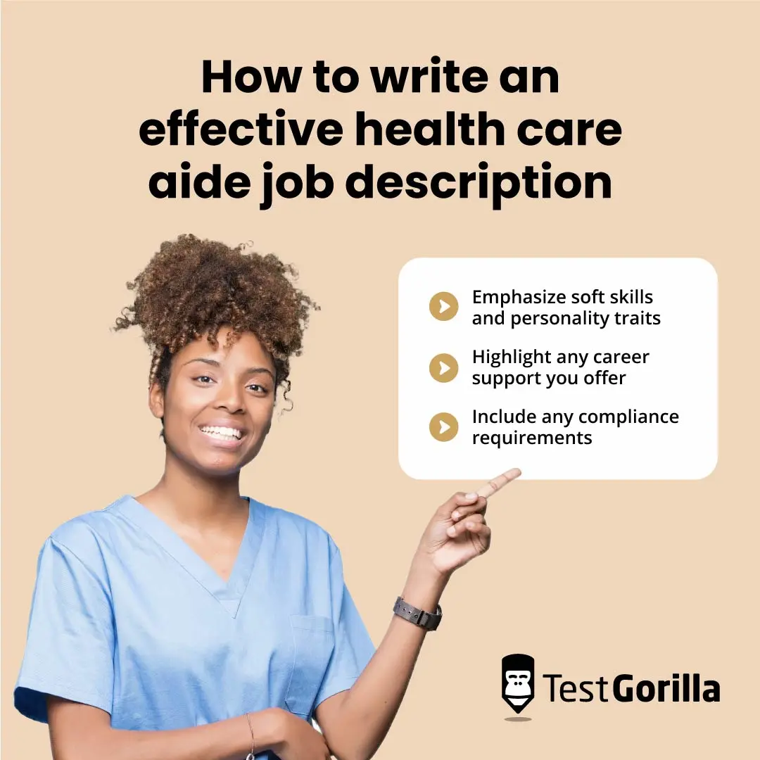 How to write an effective health care aide job description graphic