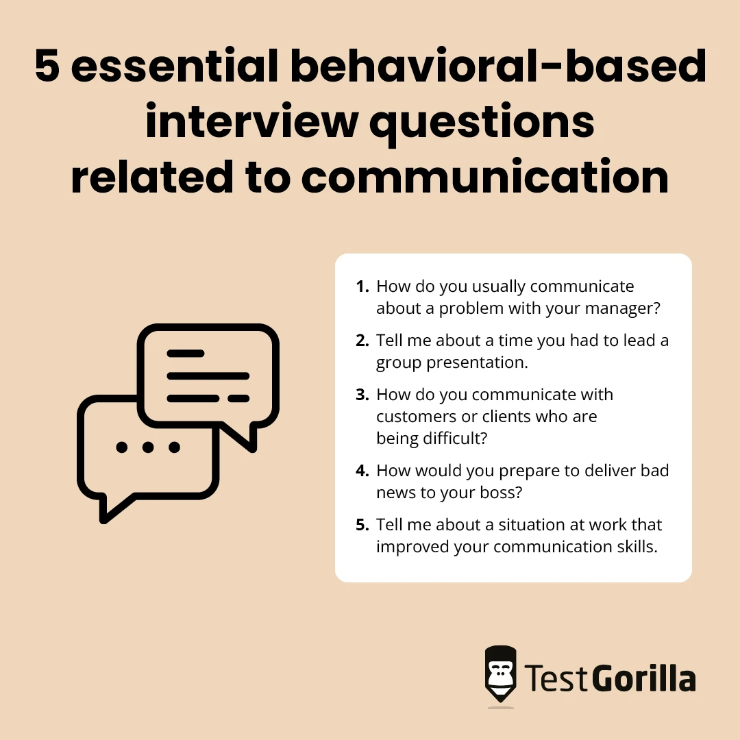 5 behavioral-based interview questions for communication
