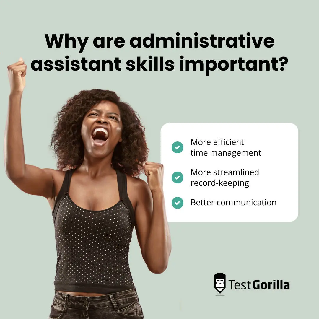 why are administrative assistant skills important graphic
