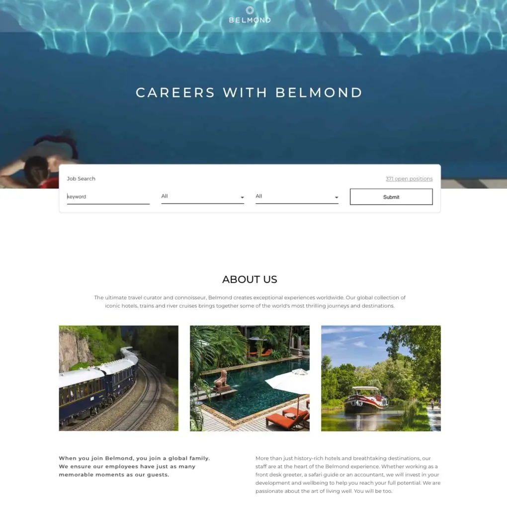 Belmond careers page