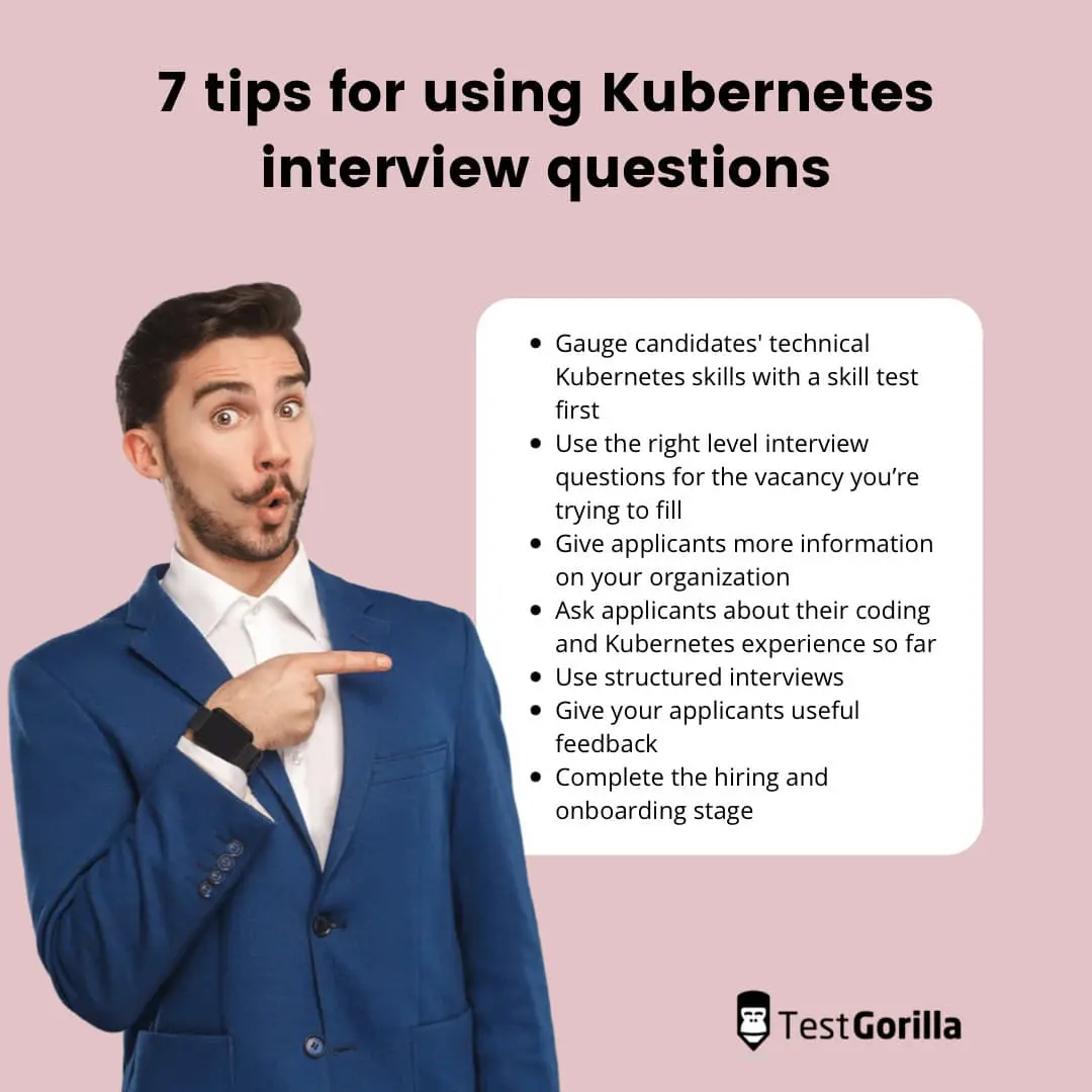 image showing tips for using Kubernetes interview questions