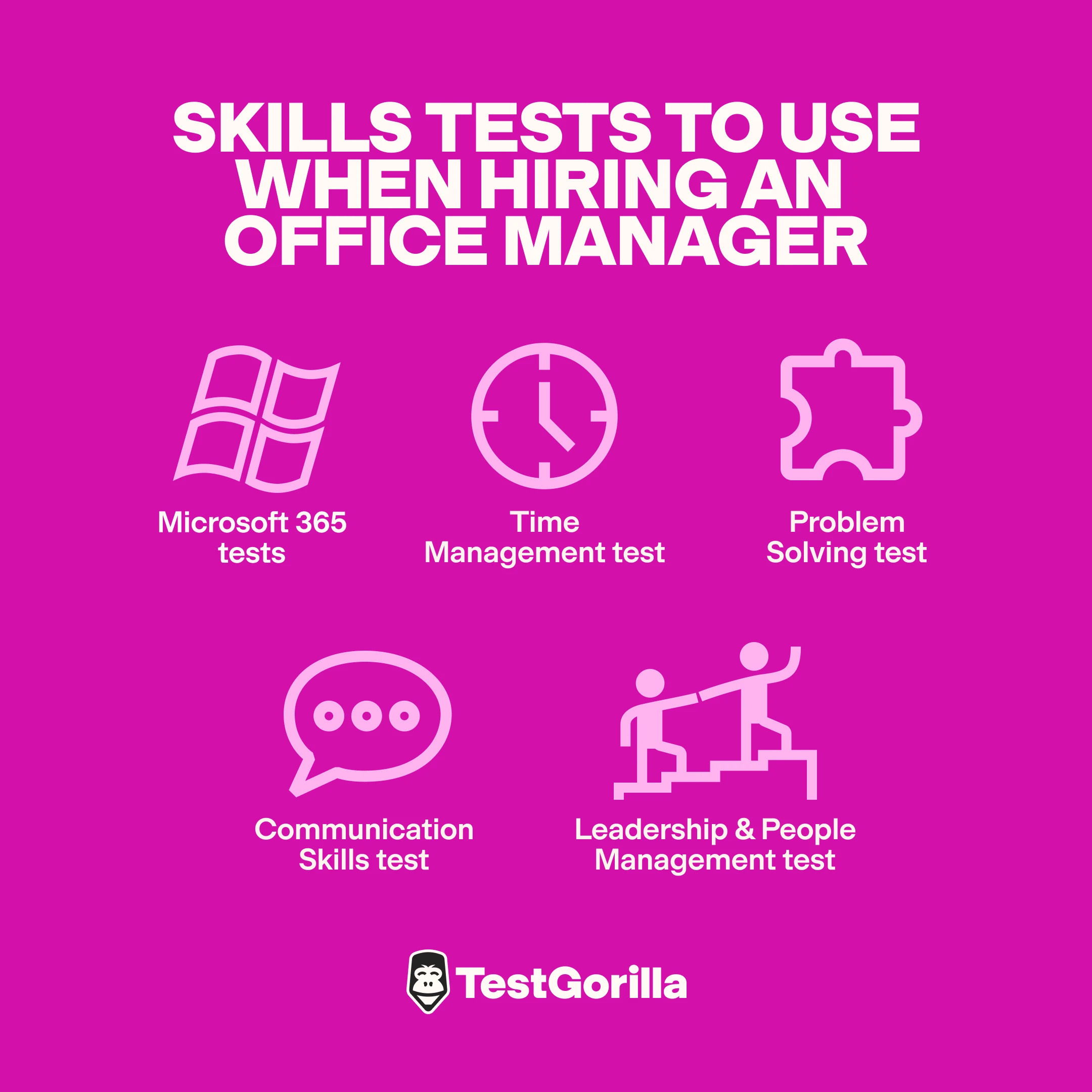 skills tests to use when hiring an office manager graphic