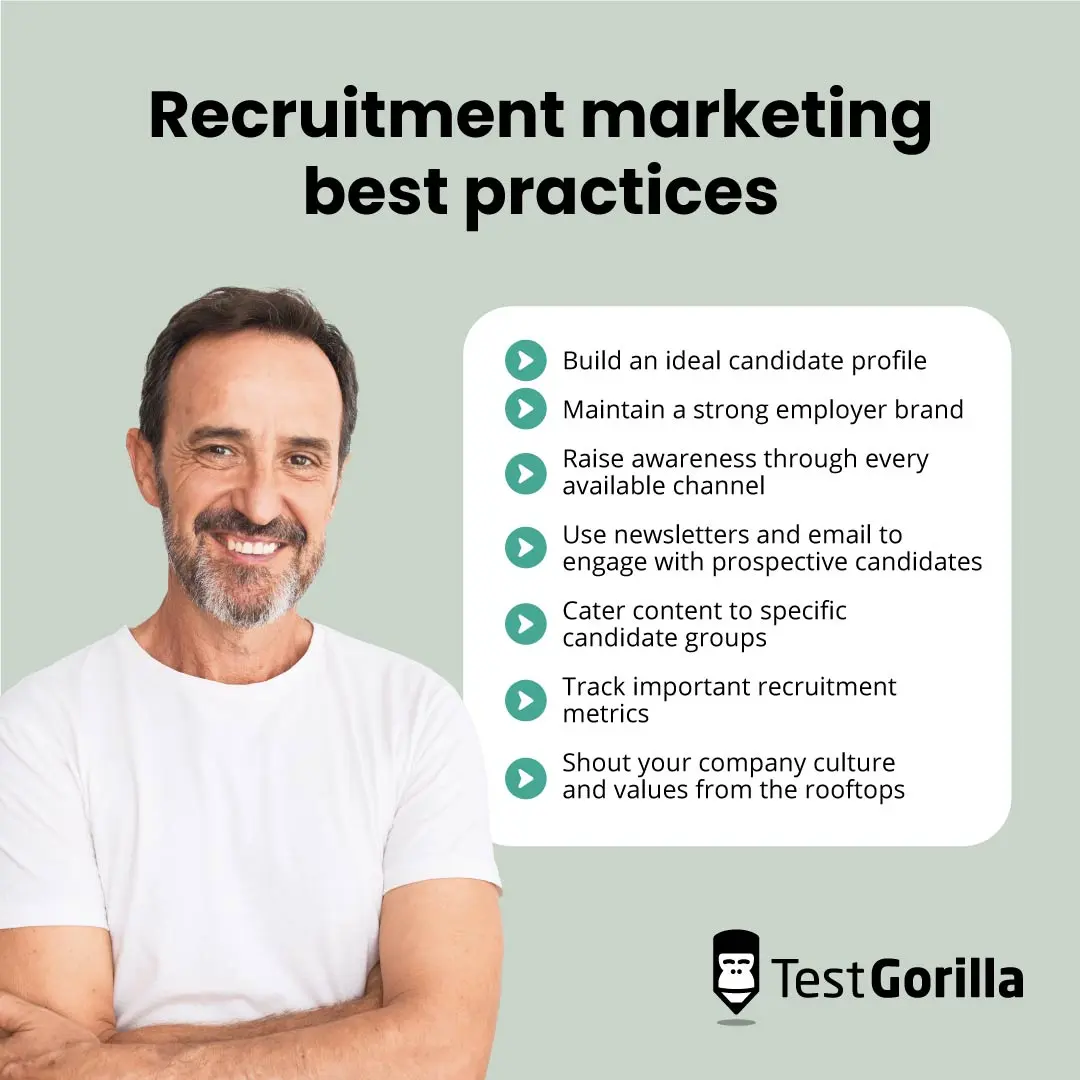 Recruitment marketing best practices graphic