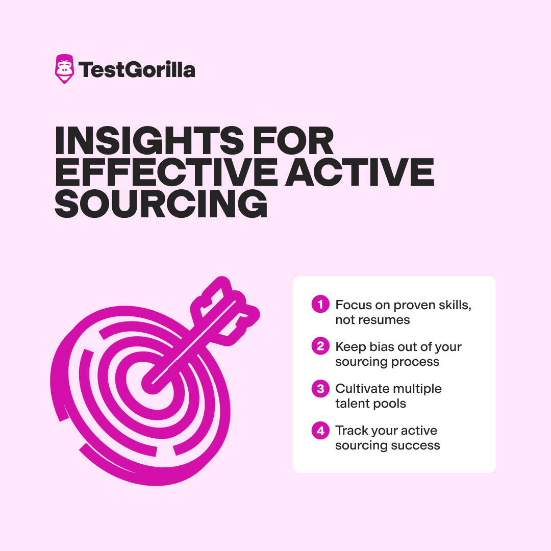 Insights for effective active sourcing graphic