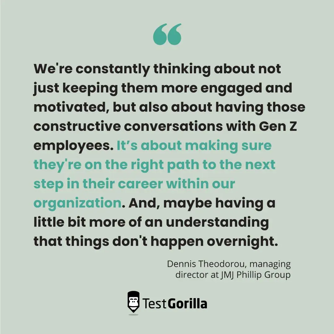 Quote about keeping Gen Z motivated and engaged and helping them with their career paths