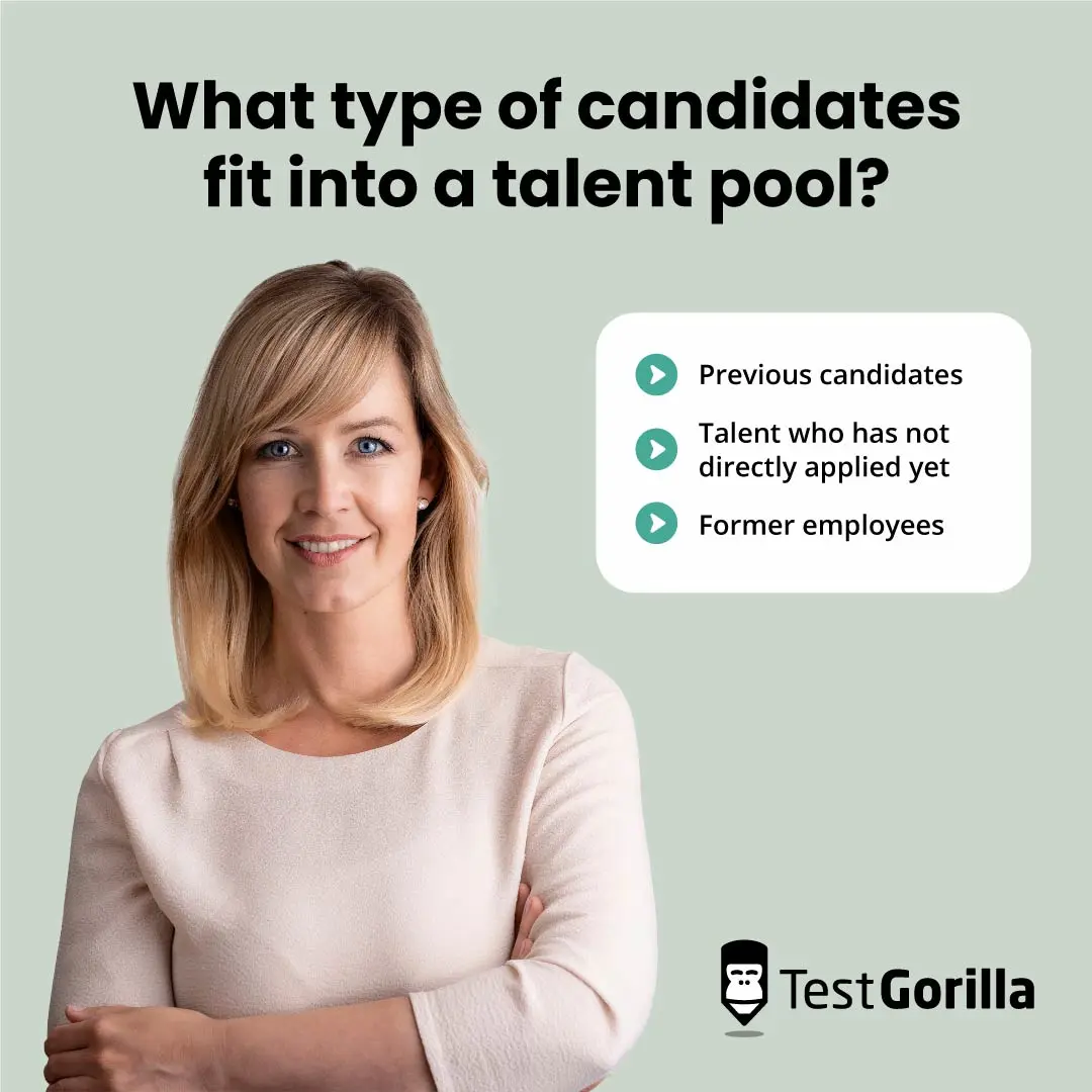 What type of candidates fit into a talent pool graphic