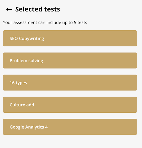 marketing copywriter tests example in TestGorilla