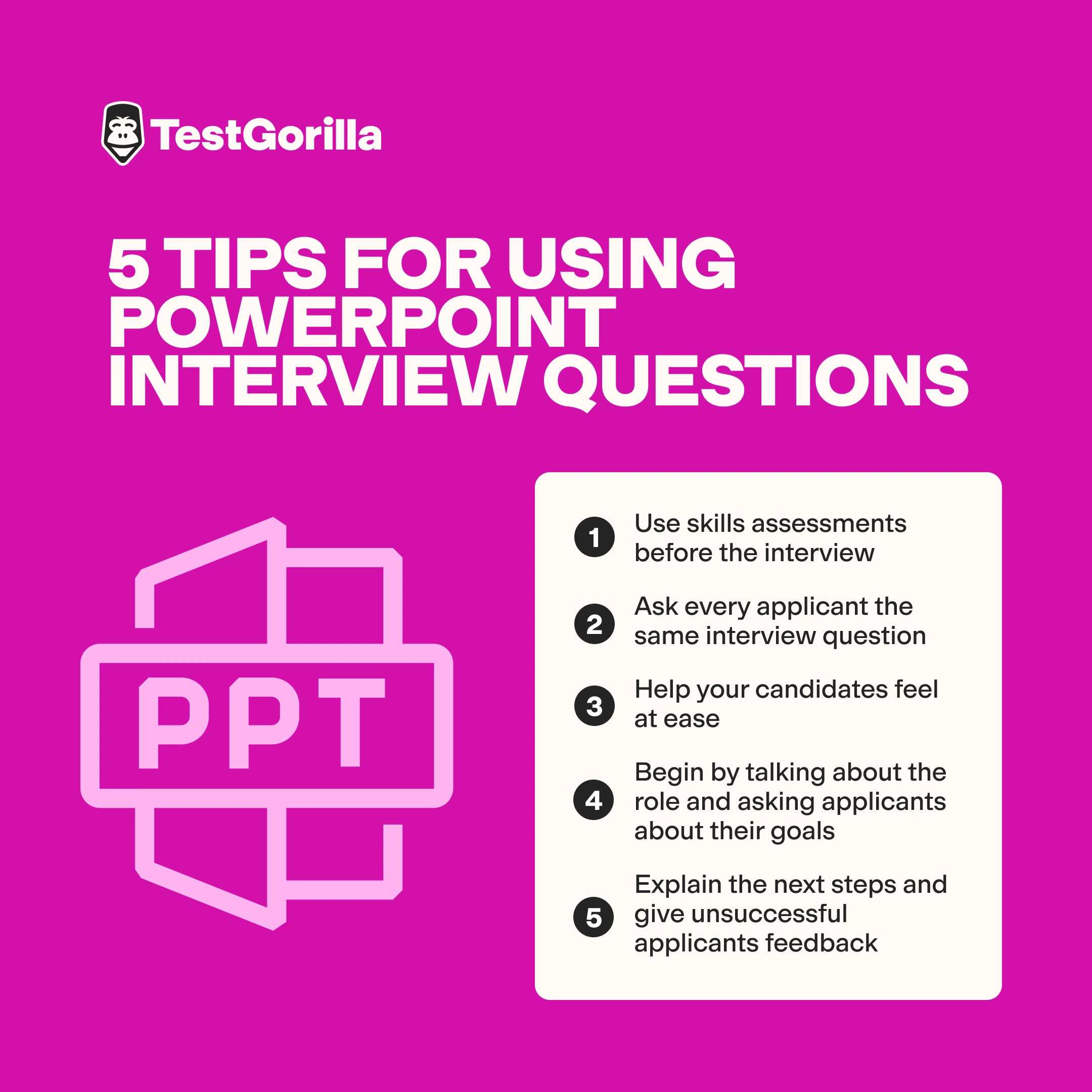 tips for using PowerPoint interview questions 