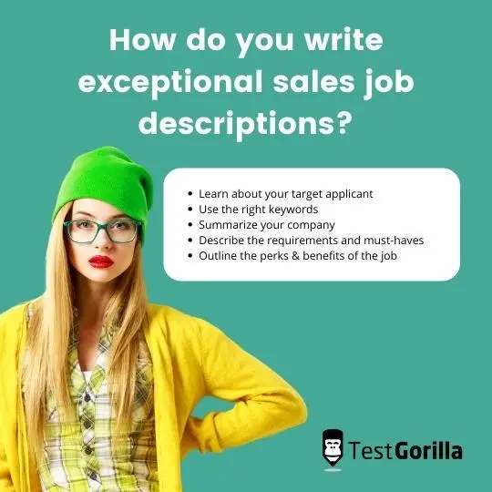 write exceptional sales job descriptions for hiring salespeople