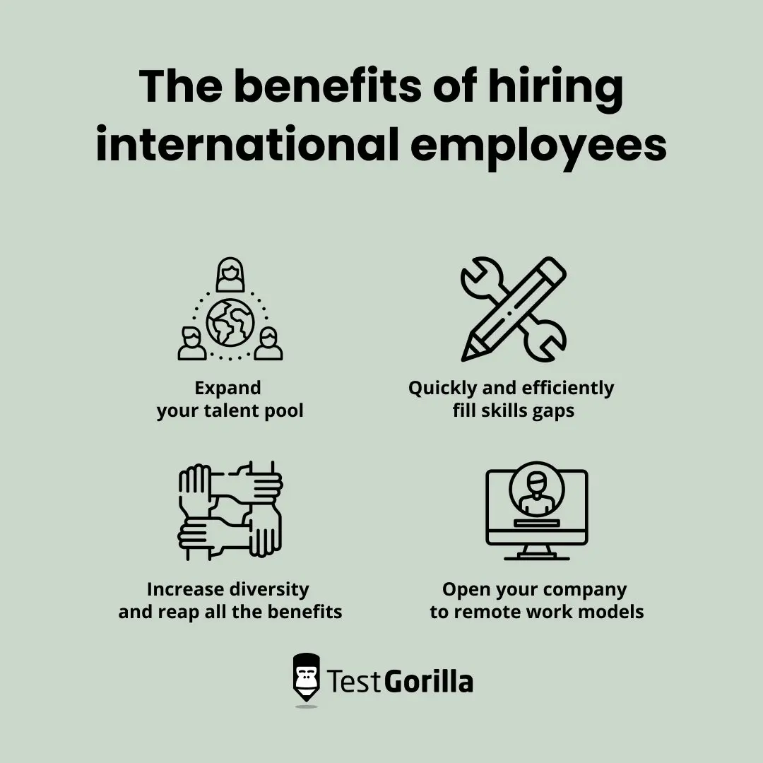 The benefits of hiring international employees graphic