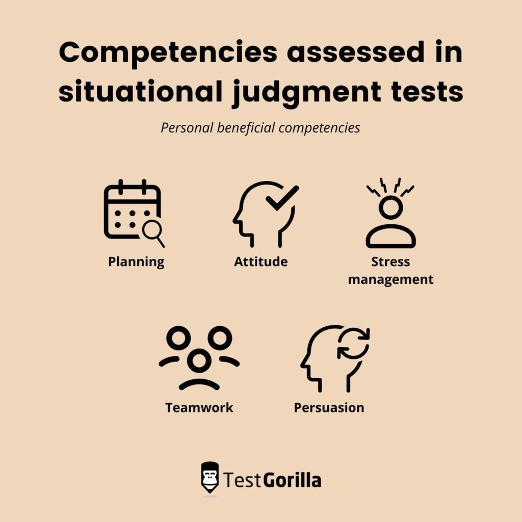 personal beneficial competencies assessed in situational judgment tests