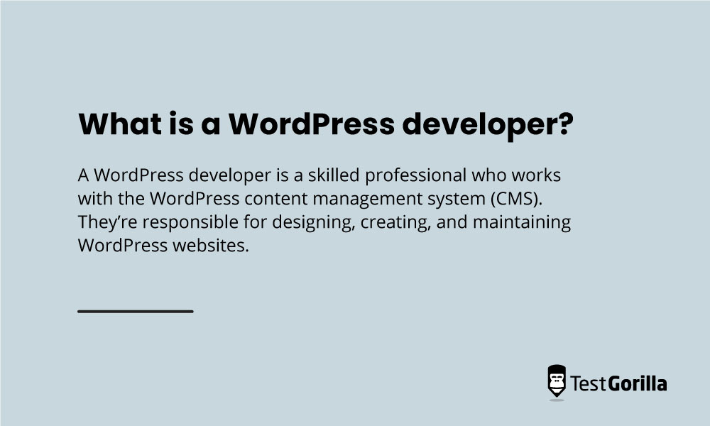 What is a wordpress developer definition graphic