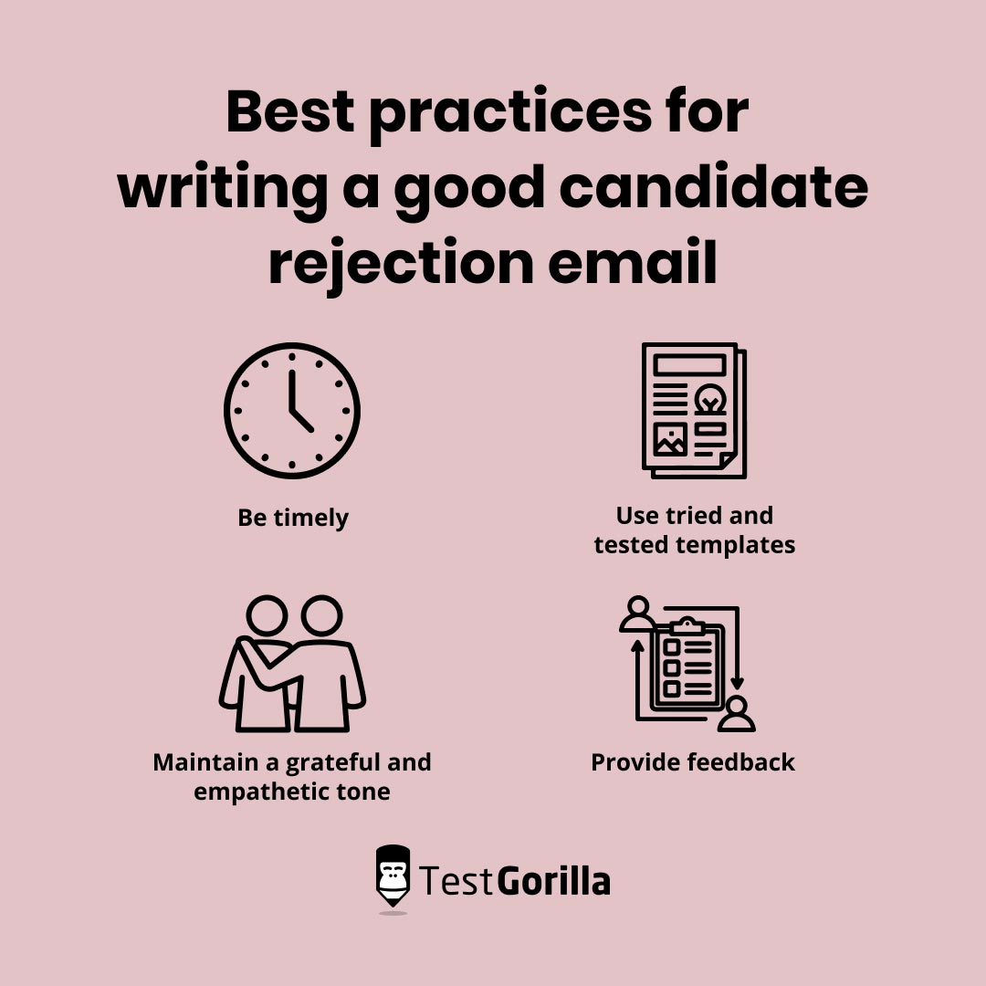 Best practices for writing a good candidate rejection email graphic