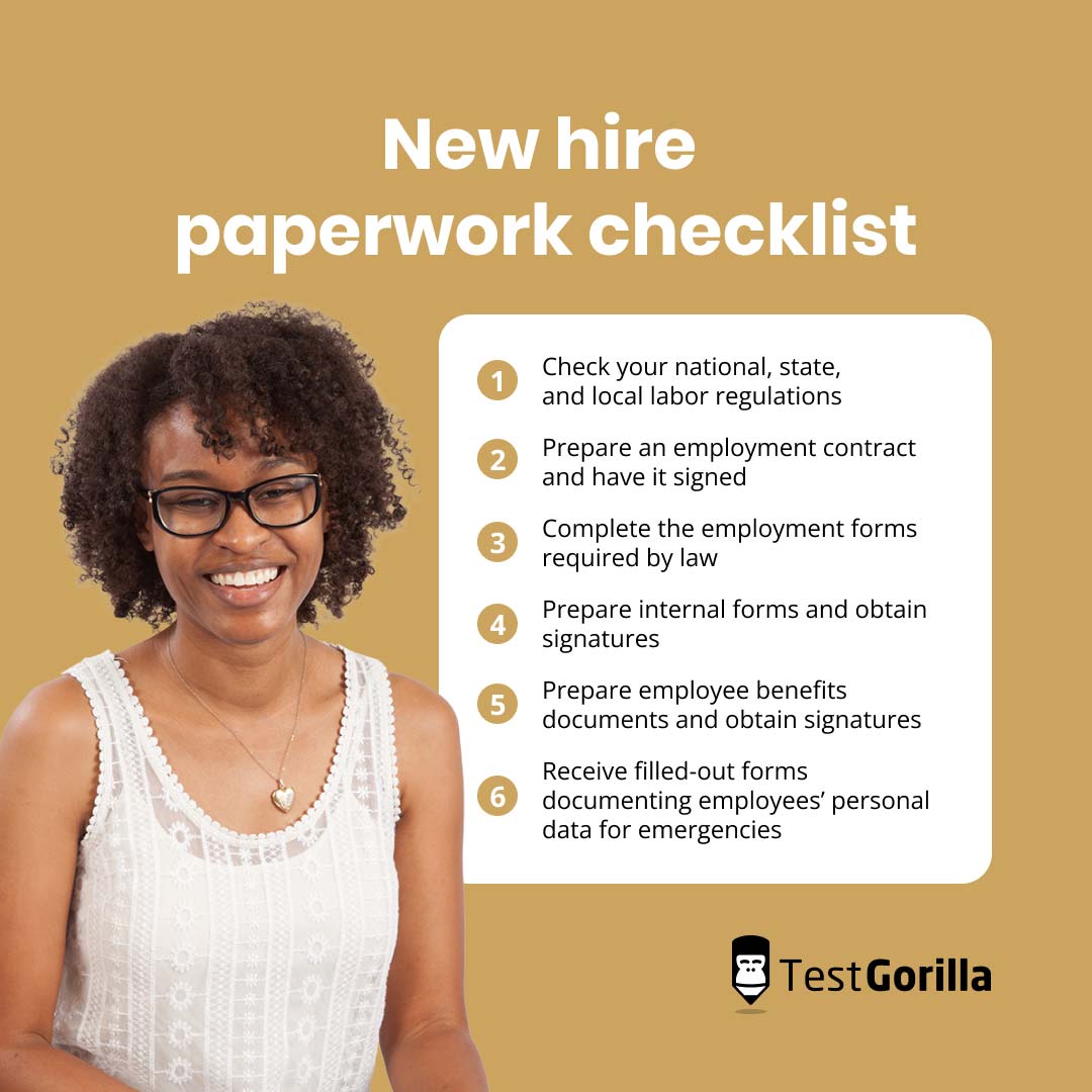 New hire paperwork checklist graphic