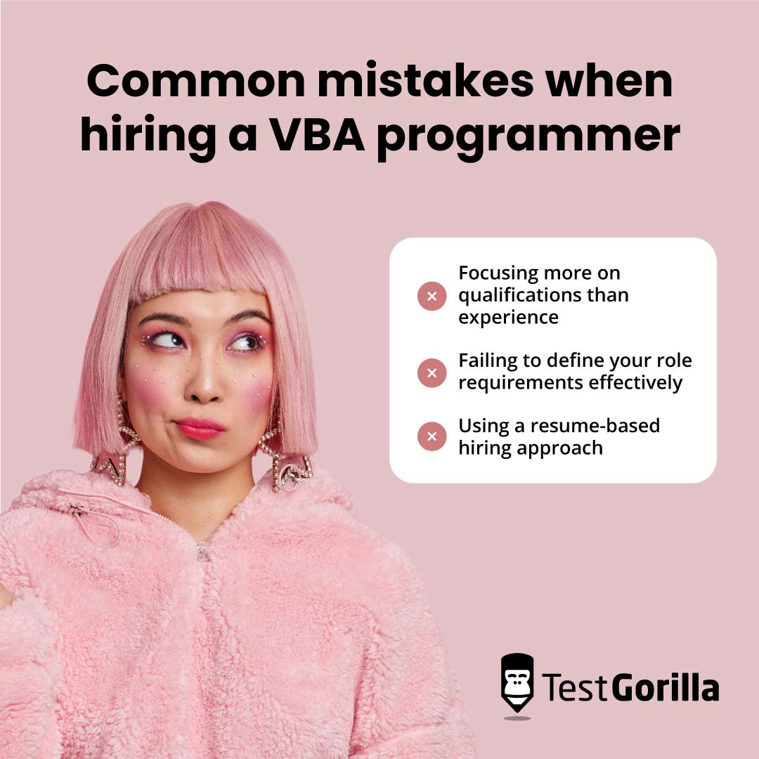 Common mistakes when hiring a VBA programmer graphic