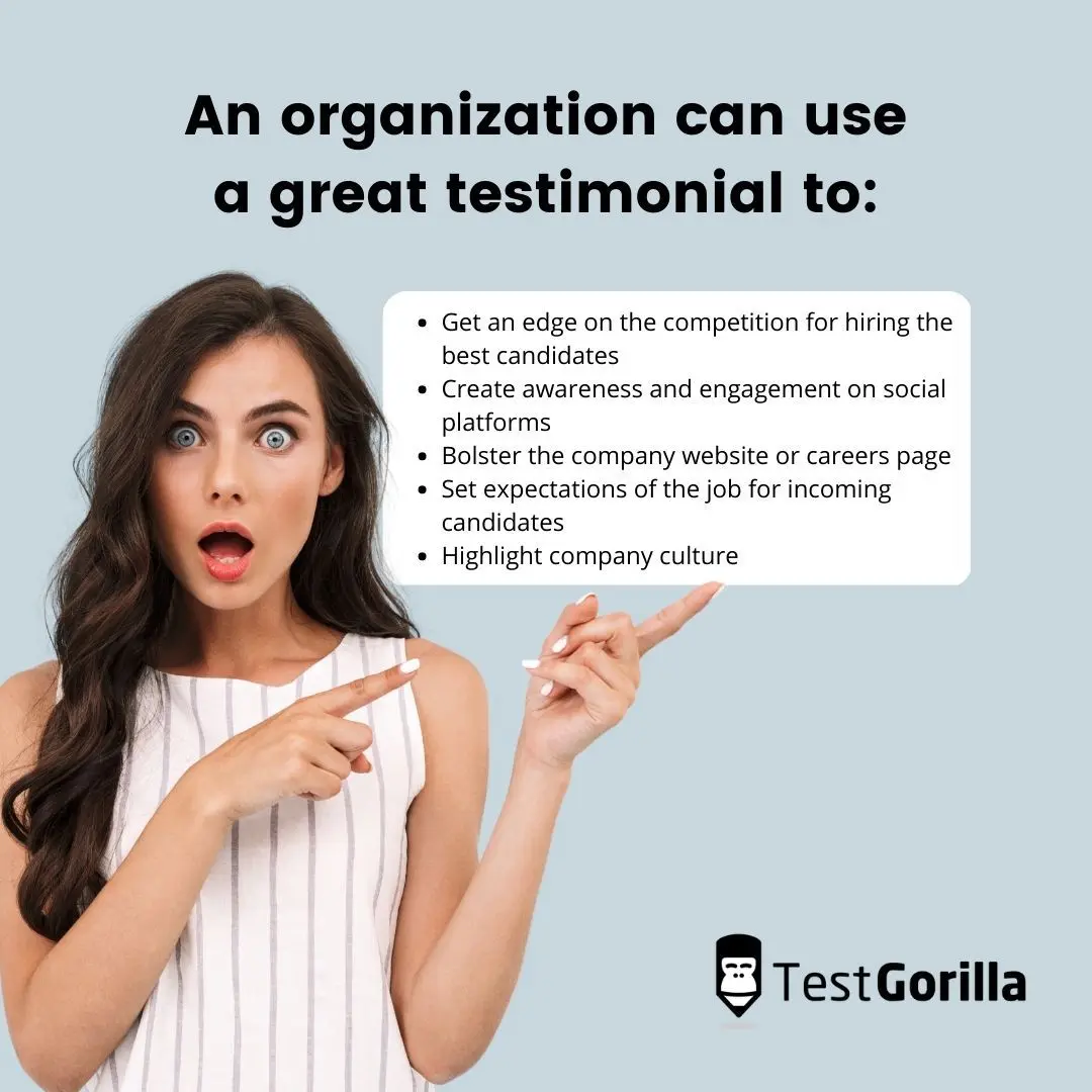 An organization can use a great testimonial to